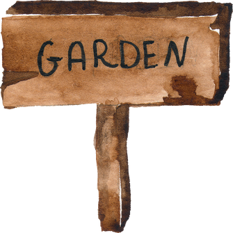 watercolor garden tool illustration